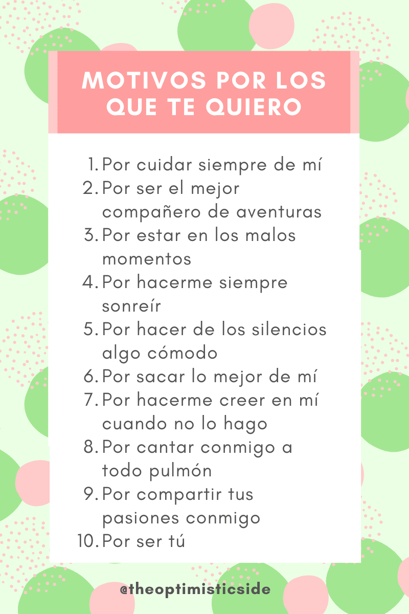 razones por las que te quiero